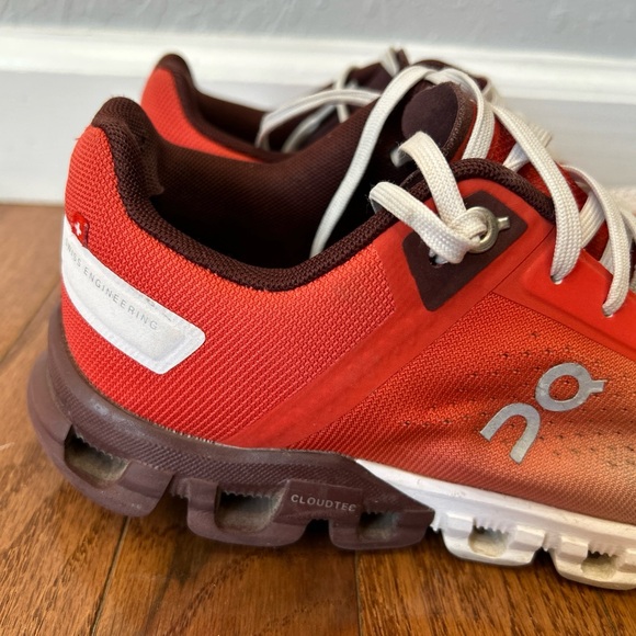 On Cloud Running Shoes Sneakers Women’s Size 6 White Orange - Picture 7 of 11